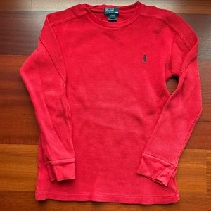 🌺 Ralph Lauren Thermal Red Sz M 10-12